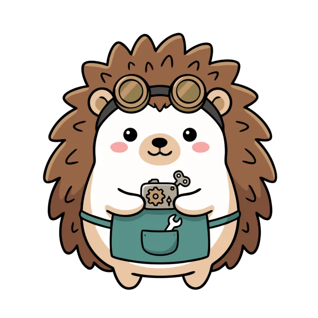 こつこつからくり職人のイラスト